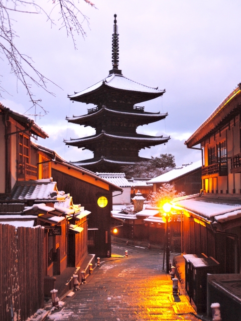 冬　雪　京都