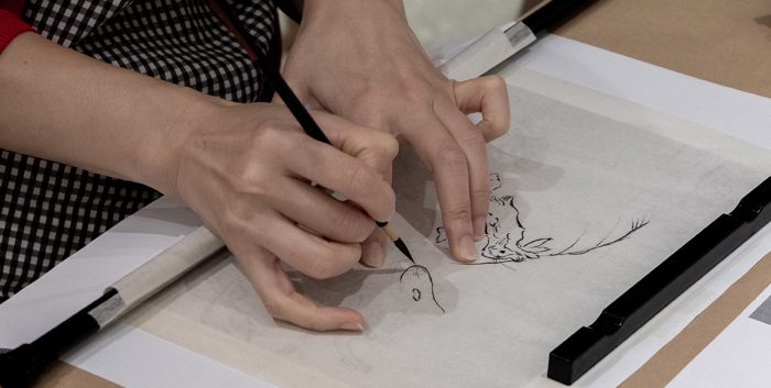 鳥獣人物戯画イベント ワークショップ模写体験